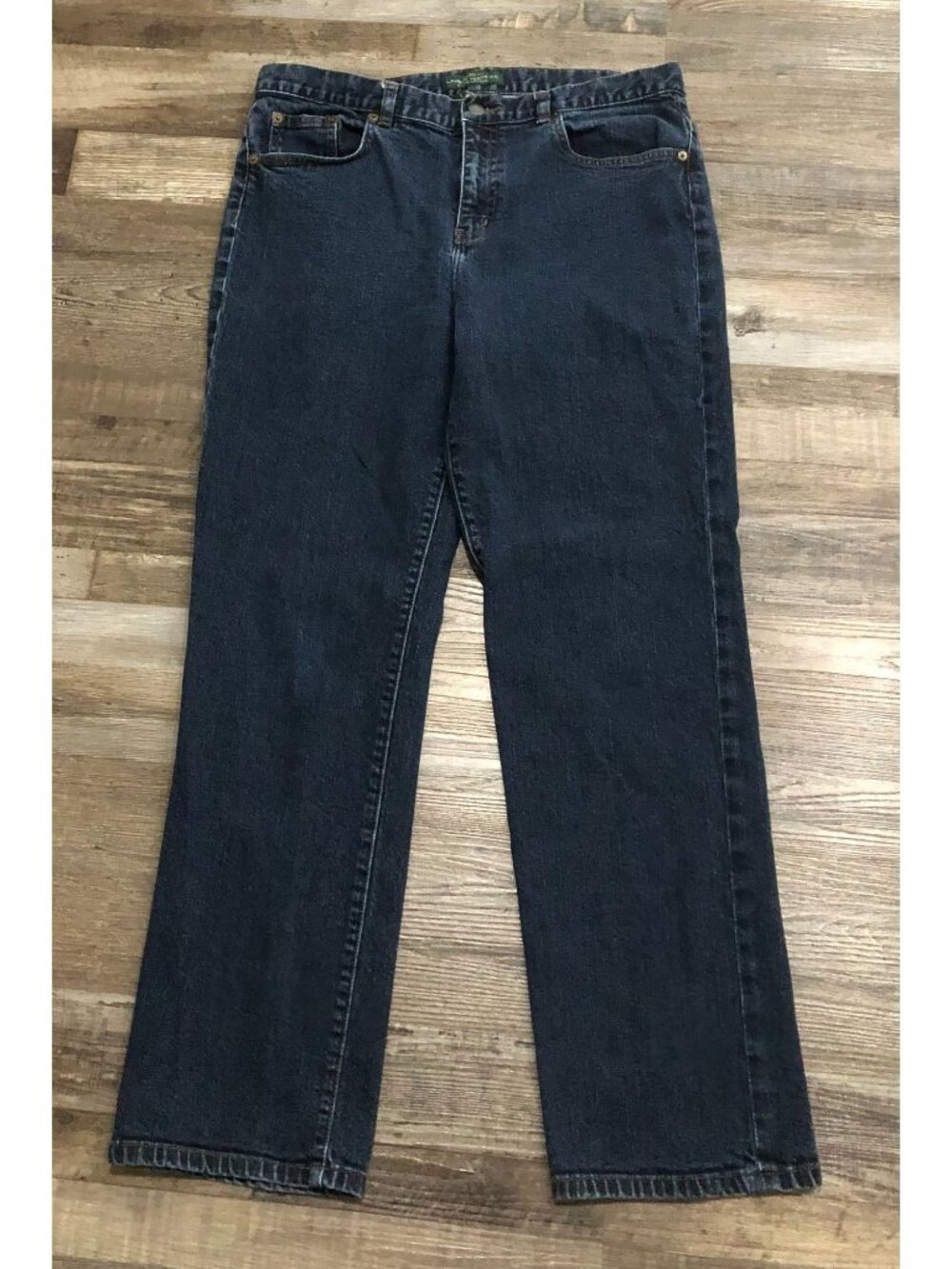 Lauren Ralph Lauren Womens Size 14 Classic Straight Dark Wash Blue Jeans